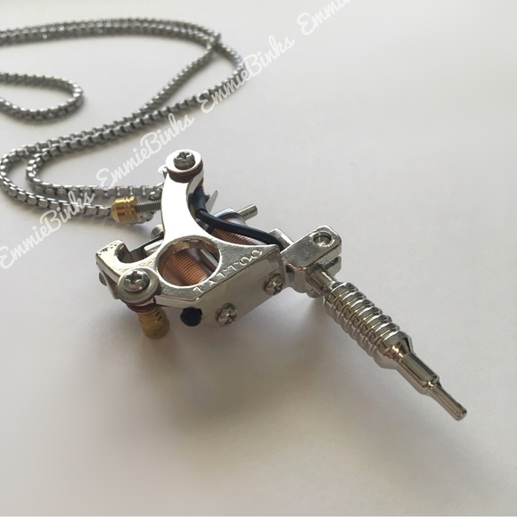 New Stainless Steel Dimensional Tattoo Machine Pendant Necklace | Tattoo Machine - Picture 9 of 15